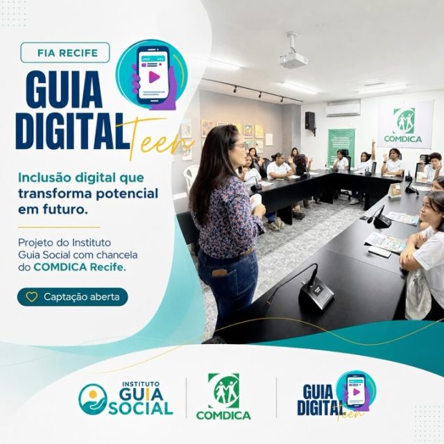 Empresas que investem em impacto social ajudam a construir caminhos.O Guia Digital Teen é uma formação em comunicação digital e inclusão produtiva para adolescentes da periferia do Recife. A iniciativa une letramento midiático, produção de conteúdo, cidadania digital, portfólio e desenvolvimento de competências conectadas ao futuro do trabalho.Com projeto aprovado para captação via FIA Recife e chancela do COMDICA, o Instituto Guia Social convida empresas a direcionarem parte do imposto devido para uma ação concreta, rastreável e alinhada às novas demandas da economia criativa.Porque inclusão digital não é apenas acesso.É repertório.
É autonomia.
É proteção.
É oportunidade.Instituto Guia Social
Cuidado, inclusão e transformação nos territórios.#InstitutoGuiaSocial #GuiaDigitalTeen #FIARecife #COMDICARecife #InvestimentoSocial ESG InclusãoDigital EconomiaCriativa Recife ImpactoSocial